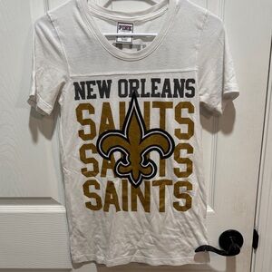 PINK Victoria's Secret New Orleans Saints Tee - White and Gold